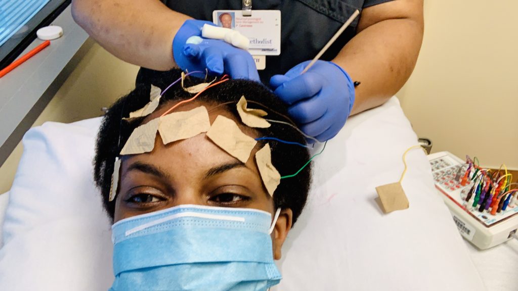 Photo of patient getting CT scan