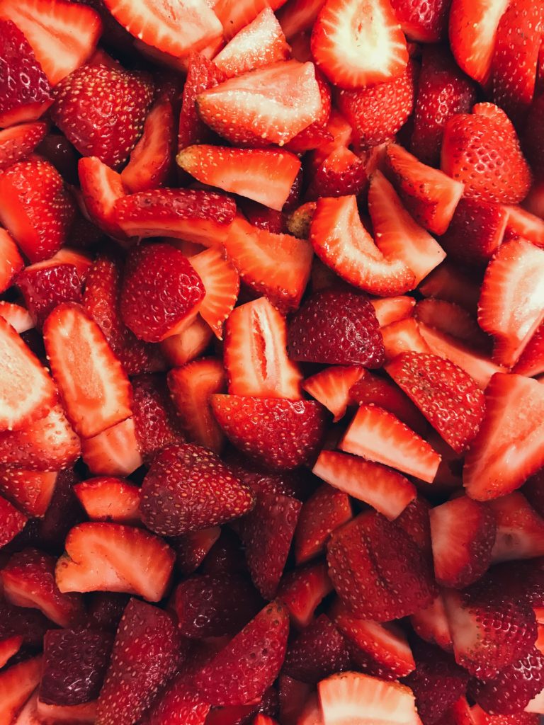 Photo of sliced strawberries