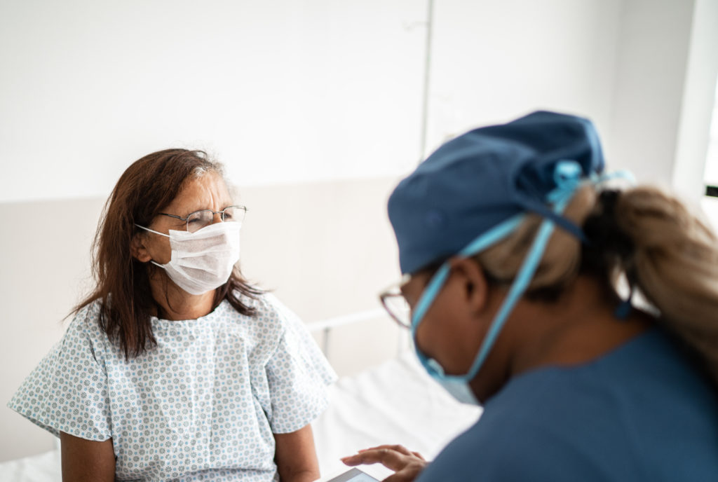 Photo of patient and doctor