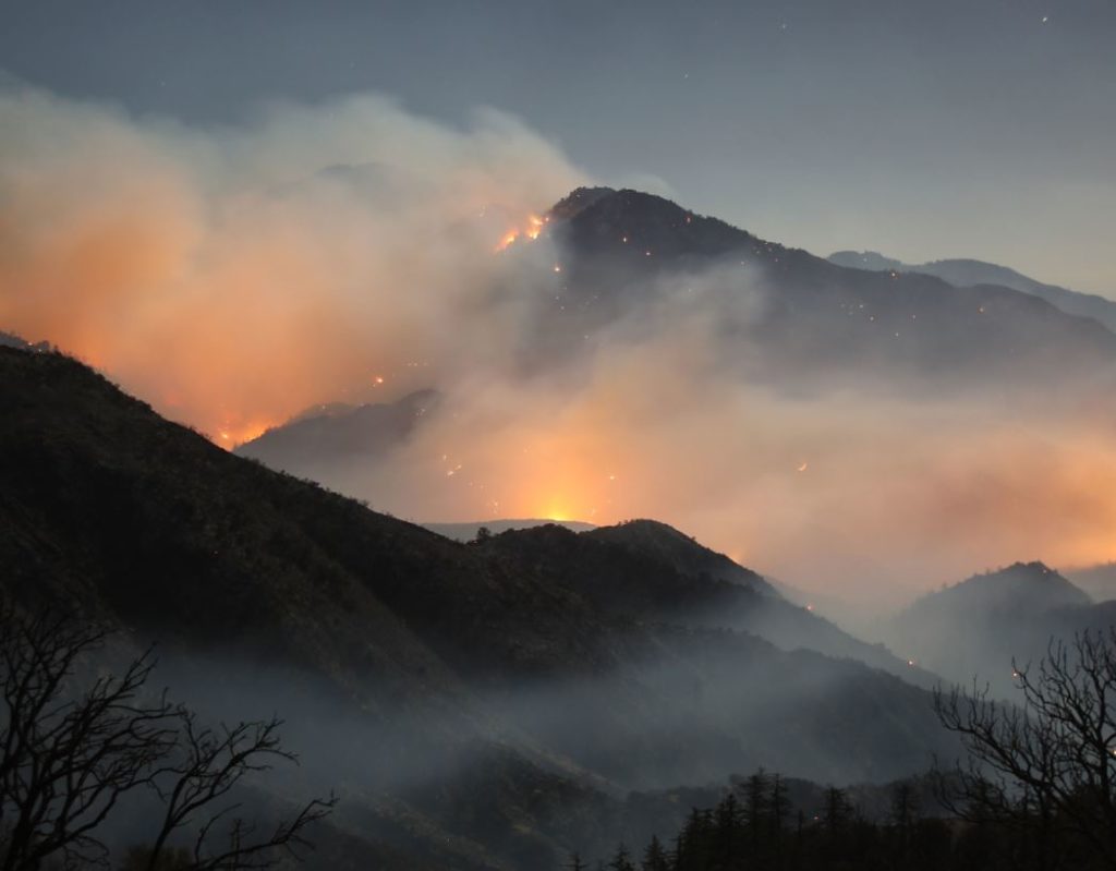 Photo of fires burning high-up in mountains