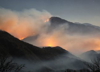 Photo of fires burning high-up in mountains
