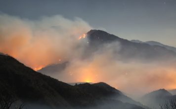 Photo of fires burning high-up in mountains