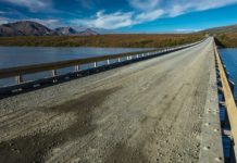 Phto of a bridge and landscape in Alaska