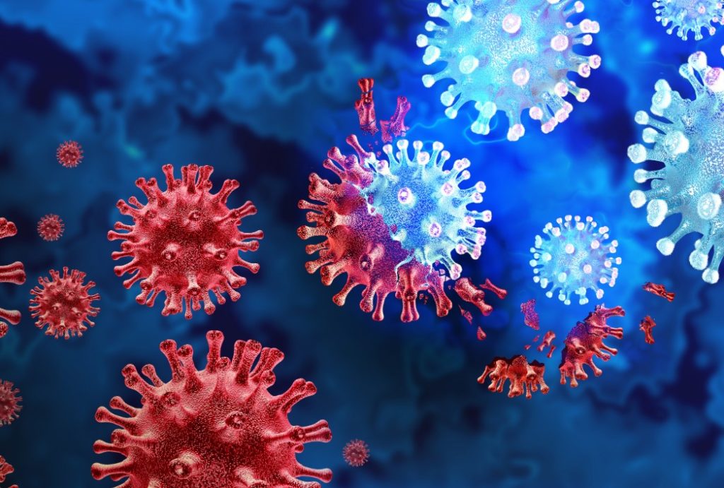 Artist drawing of viruses