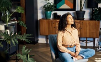 Photo of woman meditating