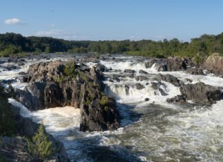 Photo of a waterfall on a river