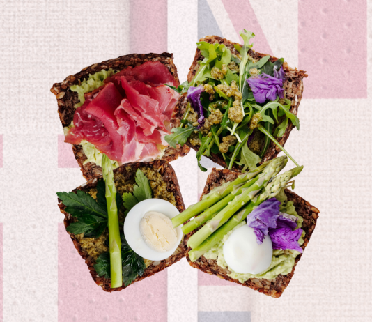 Photograph of a plate full of healthy food